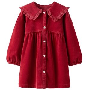 Zara Red Kids Dress with Lace Collar